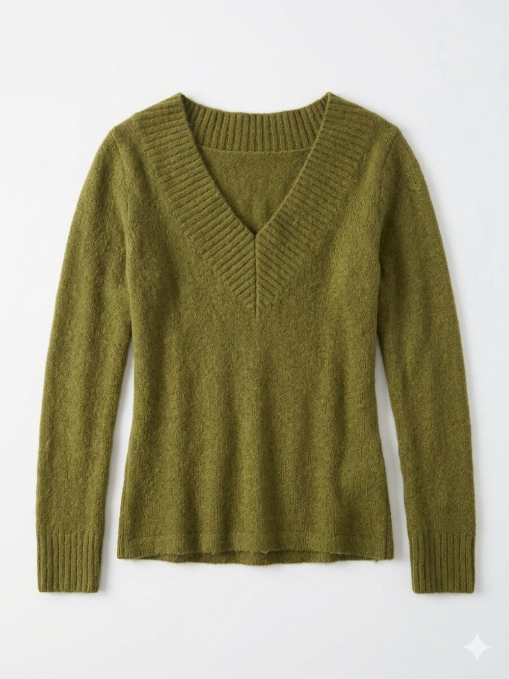 Classic Olive V-Neck Women's Sweater